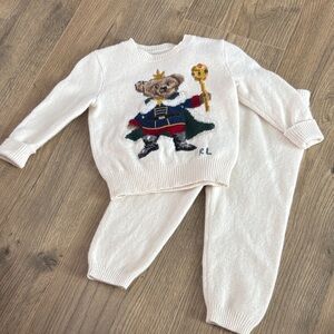 Ralph Lauren baby boy 2-piece holiday winter Christmas sweater set